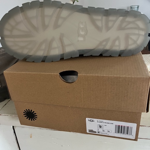 Brand new grey ultra mini Uggs with clear bottom size 9 - Picture 2 of 4